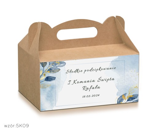 Kraftové krabičky na prijímanie na koláč svätého prijímania. + personalizácia
