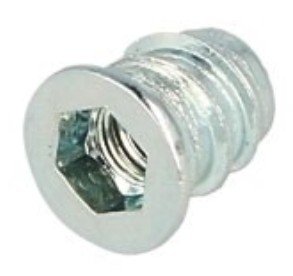 Nábytkový dvojzávitový spoj, drevený závit M6x12, 10 ks