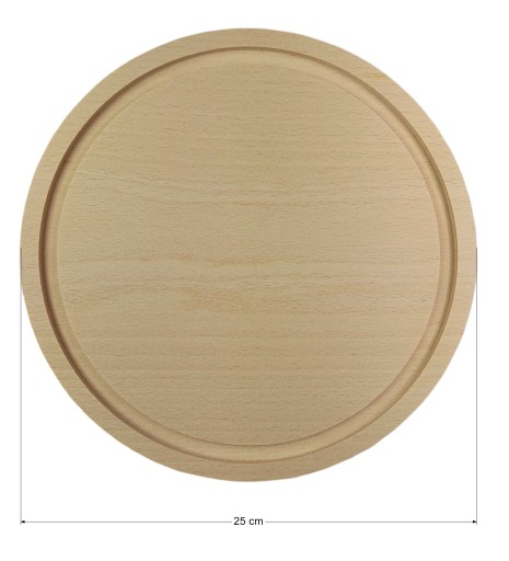 KRAJNÁ DOSKA OKRUHÁ S DRÁŽKOU 25 CM DREVO