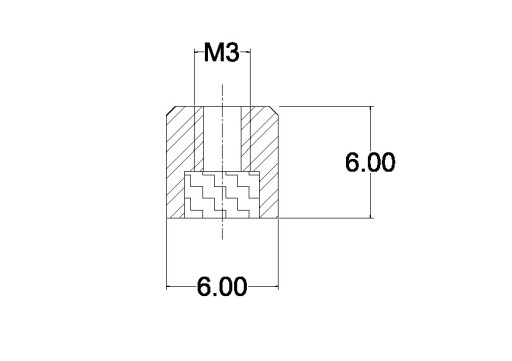 Magnetický držiak 6x6 vnútorný závit M3 1 ks