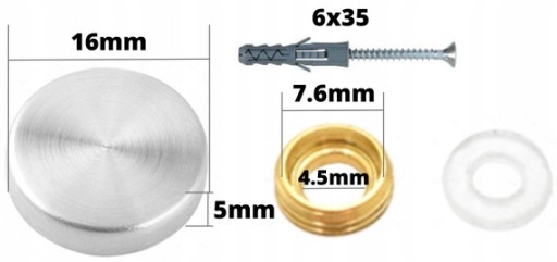 Montáž na sklo Plakety Kryt Držiak INOX 16