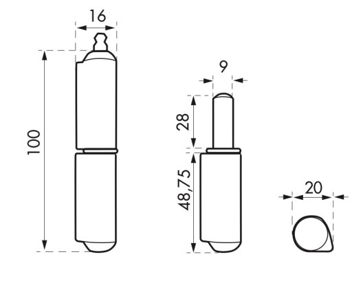 Zváraný záves h 120mm axiálne guľkové ložisko