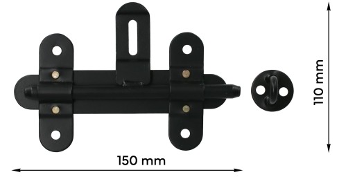 Závora brány, čierna, 150 mm