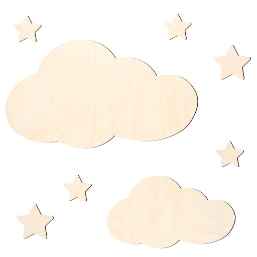 Drevená nástenná dekorácia Cloud pre deti boho dekor