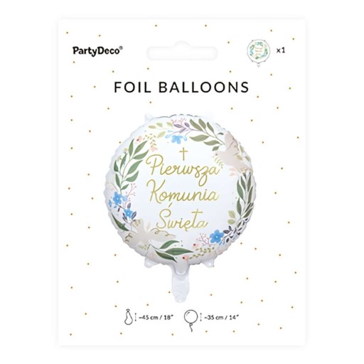 fóliový balón PRVÉ SVÄTÉ PRIJÍMANIE listy holubica