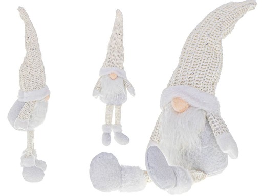 Trpasličí vianočný trpaslík s ozdobou brady 47 cm