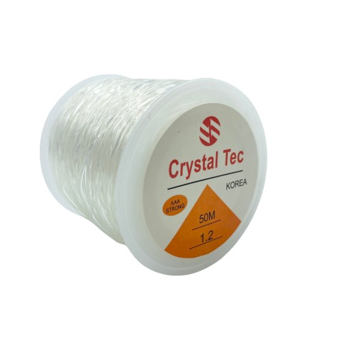 Hrubý elastický, okrúhly, transparentný silikónový vlasec, 1,2 mm, cievka 50 m