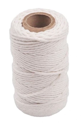 Mäsové nite, biela špagátová priadza, 100g