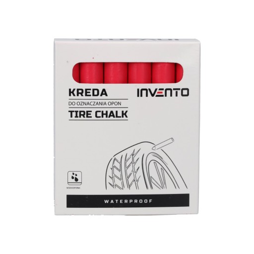Kriedový značkovač, vodotesný značkovač pneumatík, Invento Red, 1 kus
