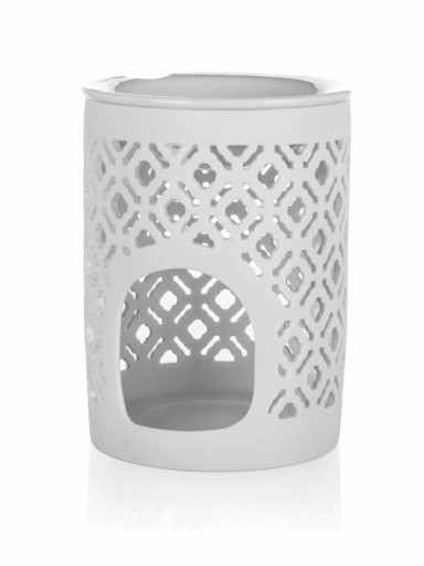 PORCELÁNOVÝ STOJAN NA KRBOVÉ SVIEČKY, BIELE KOLESÁ