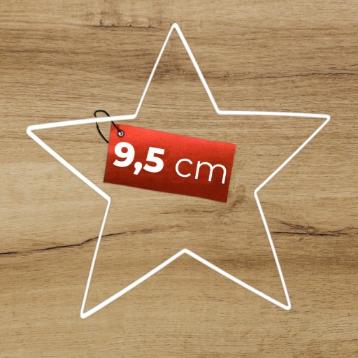 Kovová hviezda BIELA 9,5 cm drôtená obruč
