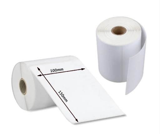 PREMIUM Termo kuriérske etikety PERFORÁCIA 100x150 mm rolka 500 ks