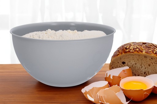 Šalátová misa, plastové kuchynské misy, 6l, veľká, šedá, okrúhla, Ø28 cm