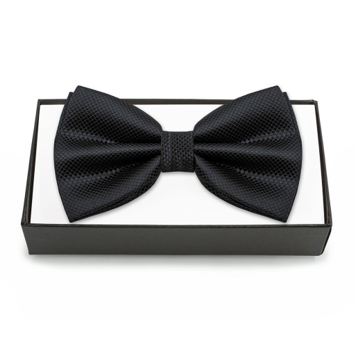 Pánsky čierny elegantný motýlik v krabičke