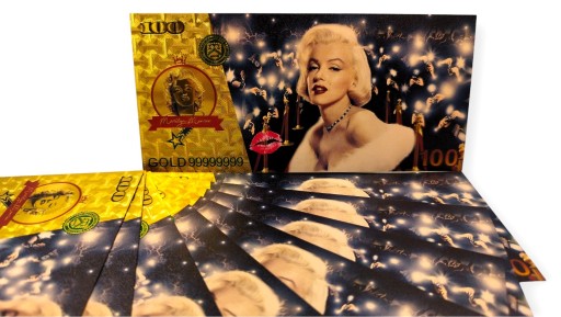 MARYLIN MONROE Pozlátená zberateľská bankovka