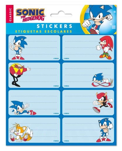 Sonic The Hedgehog - samolepky na menovky zošitov