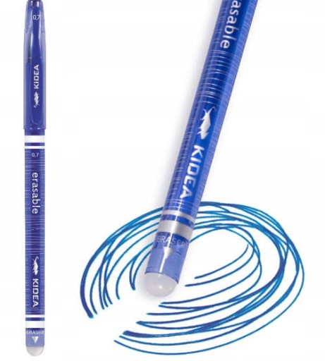4x modré vymazateľné guľôčkové pero 0,7 mm stierateľné s gumou Kidea
