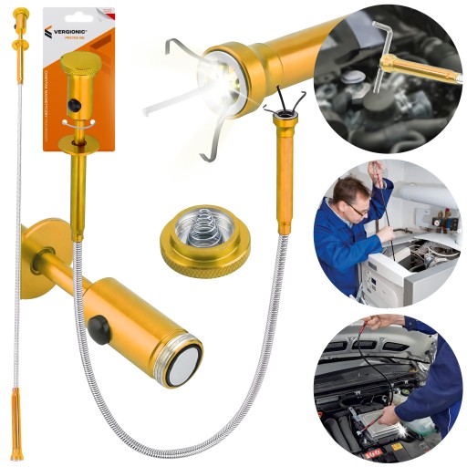 Magnetický držiak s chápadlom a flexibilnými pazúrmi + LED svetlo