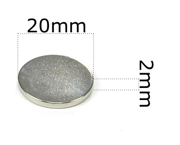 SILNÝ VALEC NEODYMOVÝ MAGNET 20x2 - SADA 2ks / NEODYMOVÉ MAGNETY /