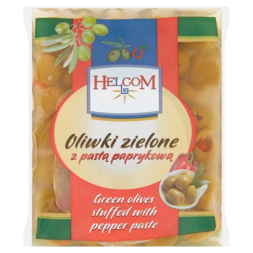 Zelené olivy s paprikovou pastou 195g