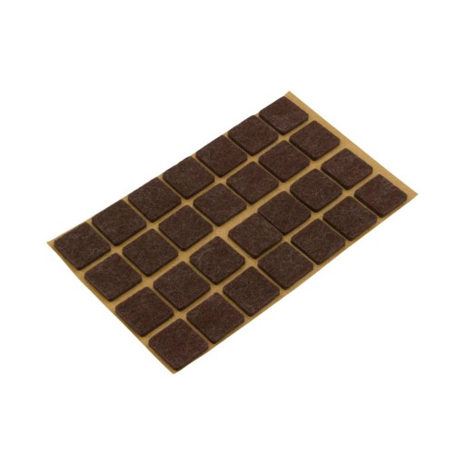 Plsťová podložka, štvorcová plsť 20x20mm (28 ks) Hnedá
