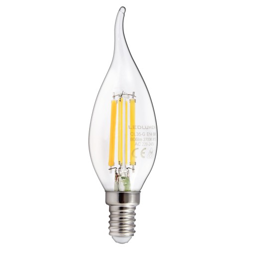 E14 LED SVIEČKOVÁ Žiarovka 6W=60W Vlákno 806lm 360° Dekoratívne bez blikania