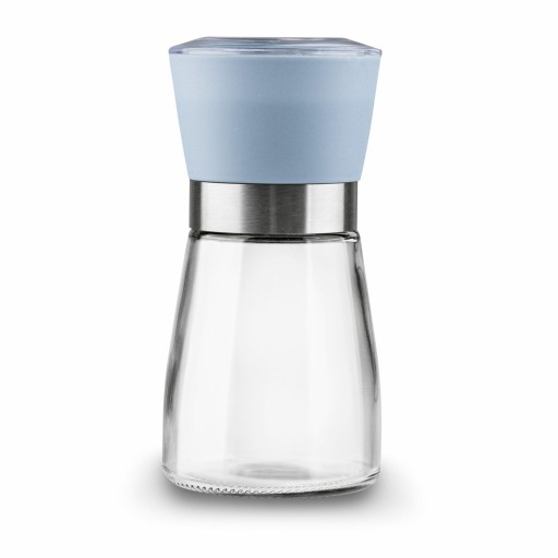 Sklenený mlynček na soľ a korenie 170 ml ručný modrý Baby Blue TADAR
