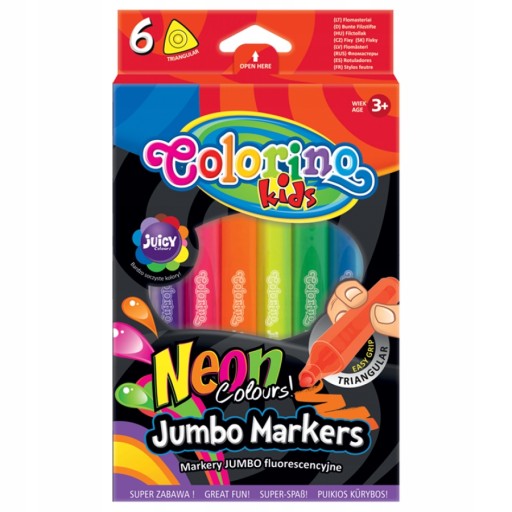 Colorino Trojuholníkové fixky Jumbo Neon 6 farieb 38881