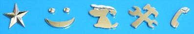 CHROME 3D LIST 29MM x 2,8cm JEDNODUCHÉ PÍSMO