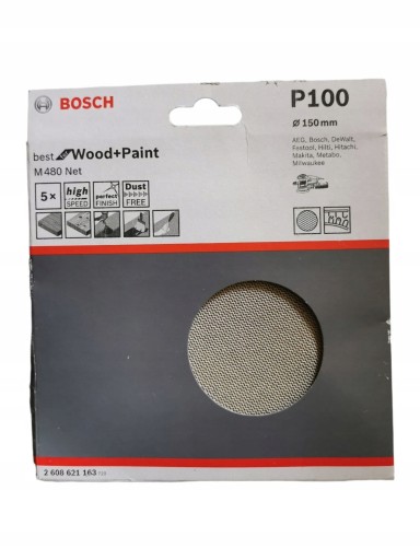 Bosch brúsna sieťka na suchý zips M480 150 mm P100 5 kusov