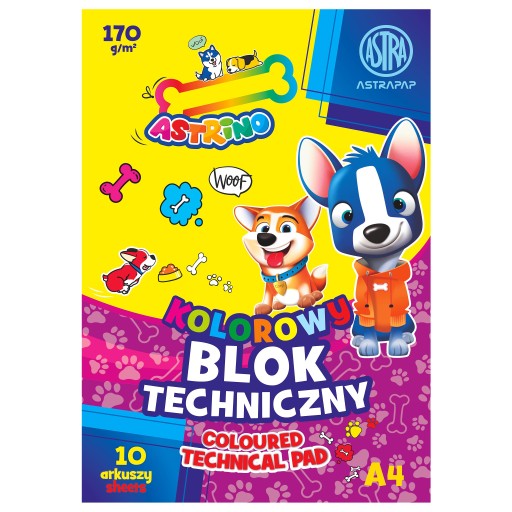 Technický blok A4/10 farebný 170g Astra 106021014