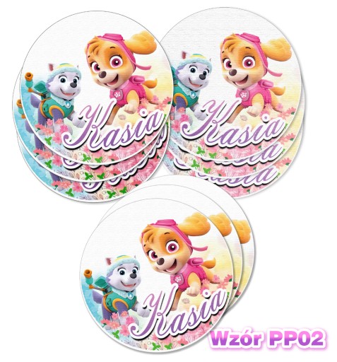 12ks Nálepky s názvom Paw Patrol 6,5cm