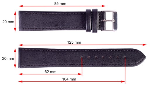 JORDAN KERR REMÍN NA HODINKY, ČIERNA, sr. 20 mm XL