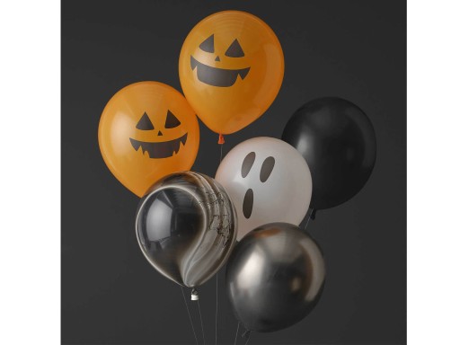 Halloweenske latexové balóny 30 cm 6 ks.