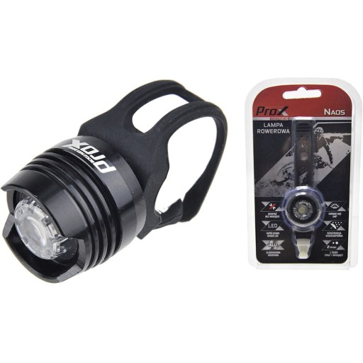 Predná lampa PROX NAOS 1-LED, čierna predná cyklistická lampa