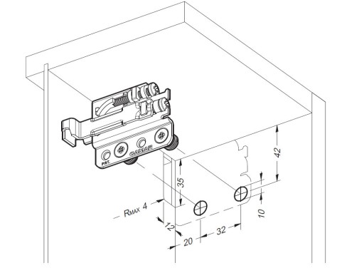 1 SADA - VEŠIAK NA NÁBYTOK CAMAR 801 L+R ZÁSTRČKA, BIELA 200KG