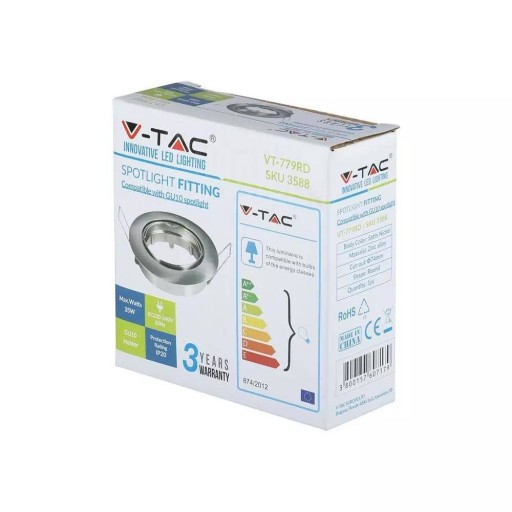 V-TAC GU10 Očko okrúhle pohyblivé Satin VT-779