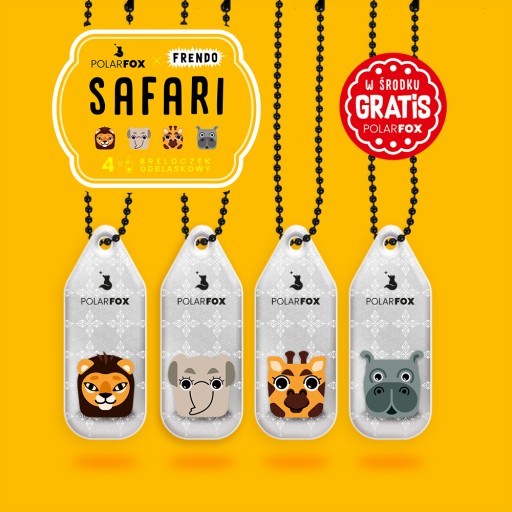 Reflexné prívesky 4+1 ks Frendo Safari PolarFox