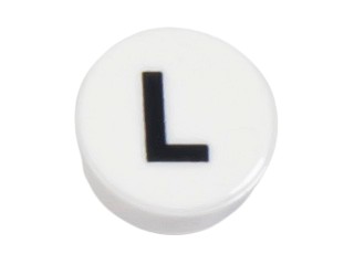 LEGO 98138pb222 1x1 dlaždica PÍSMENO L biela NOVINKA (1g)