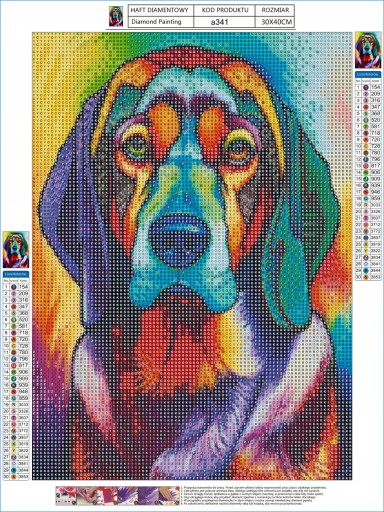Diamond Painting DOG Diamond Embroidery Dog Picture 5D diamantový rezací papier