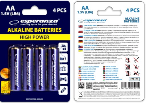 ALKALICKÉ BATÉRIE LR6 AA x4 1,5V 4 ks BLISTER