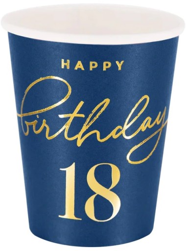 Poháre 18 Happy Birthday 18 Birthday 6 kusov