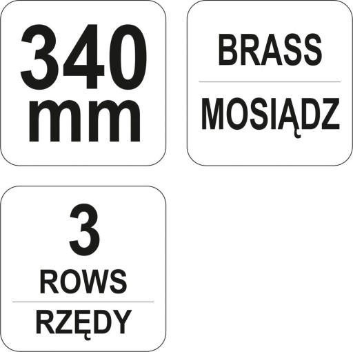 Drôtená kefa, mosadzný drôt, 3 rady, rukoväť
