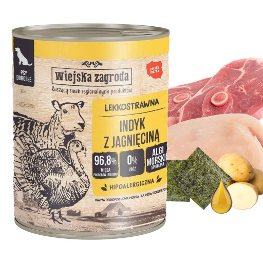 COUNTRY FARM Mokré krmivo pre psov Morčacie jahňacie 800g