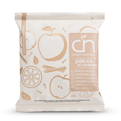 CRISPY NATURAL Sušené jablkové lupienky, jablko, pomaranč a pikantné 18g