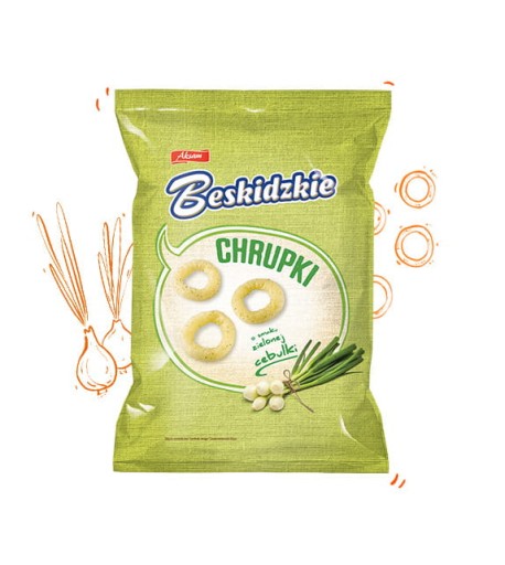 Aksam Beskidzkie Chrupki zelená cibuľa 85 g