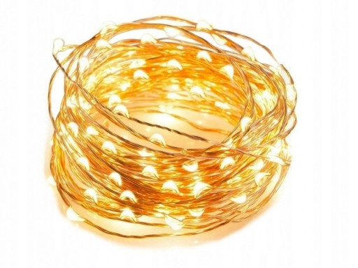 DRUCIK 50 LED BATÉRIOVÉ LAMPY, TEPLÉ SVETLO, 5M