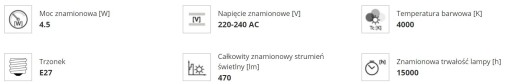 XLED G45E27 4,5W biela LED žiarovka KANLUX
