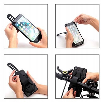 SILNÝ GUMOVÝ DRŽIAK NA BICYKEL PRE TELEFÓN 4-6'' GPS SMARTFÓN SILIKÓNOVÝ MOTOR