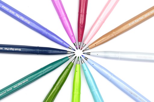 BRUSH Pentel Sign Pen SES15 RED popisovacie pero